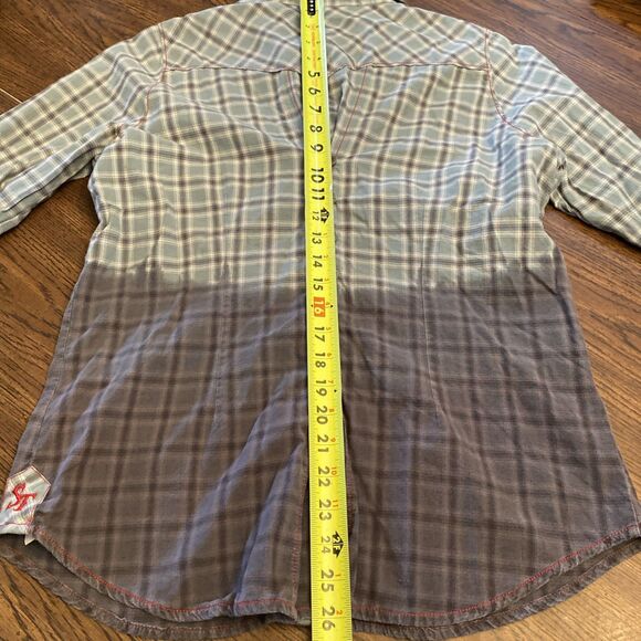 Southern Thread Women’s XL Pearl Snap Button Up Long Sleeve Shirt Plaid Western - Picture 12 of 15